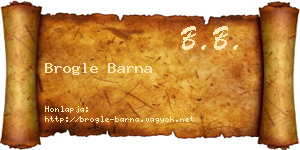 Brogle Barna névjegykártya